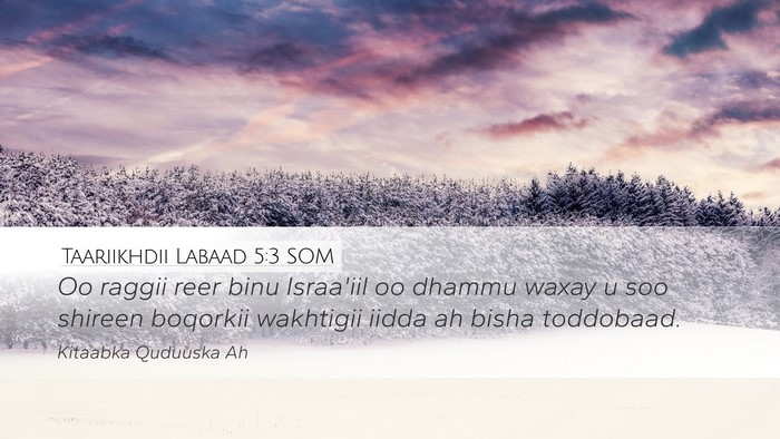 Taariikhdii Labaad 5:3 SOM Bible Verse Image
