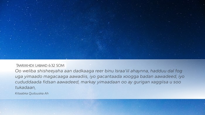Taariikhdii Labaad 6:32 SOM Bible Verse Image