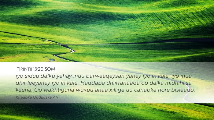 Tirintii 13:20 SOM Desktop Wallpaper - iyo siduu dalku yahay inuu barwaaqaysan yahay iyo - Desktop Bible Verse Wallpaper