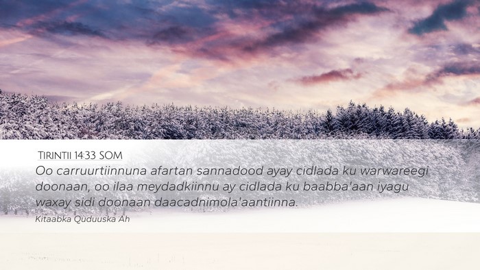 Tirintii 14:33 SOM Bible Verse Image