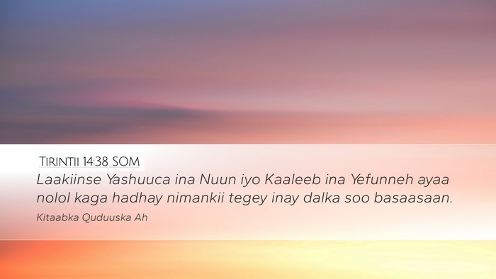 Tirintii 14:38 SOM Bible Verse Image