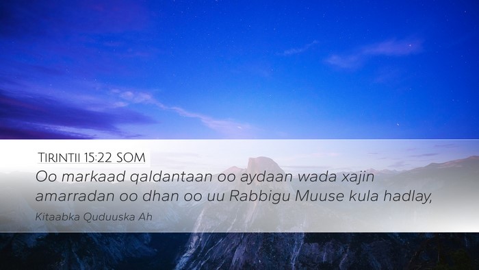 Tirintii 15:22 SOM Desktop Wallpaper - Oo markaad qaldantaan oo aydaan wada xajin - Desktop Bible Verse Wallpaper