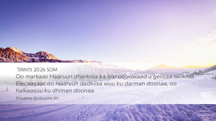 Tirintii 20:26 SOM Bible Verse Image