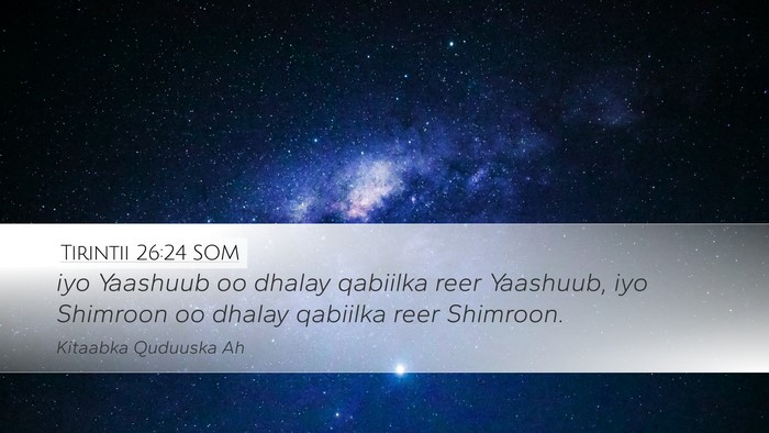 Tirintii 26:24 SOM Desktop Wallpaper - iyo Yaashuub oo dhalay qabiilka reer Yaashuub, - Desktop Bible Verse Wallpaper