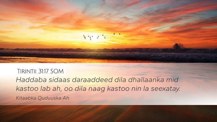 Tirintii 31:17 SOM Bible Verse Image
