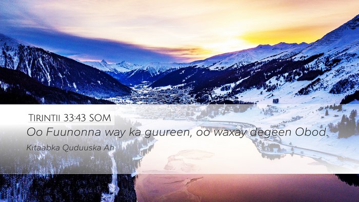 Tirintii 33:43 SOM Bible Verse Image