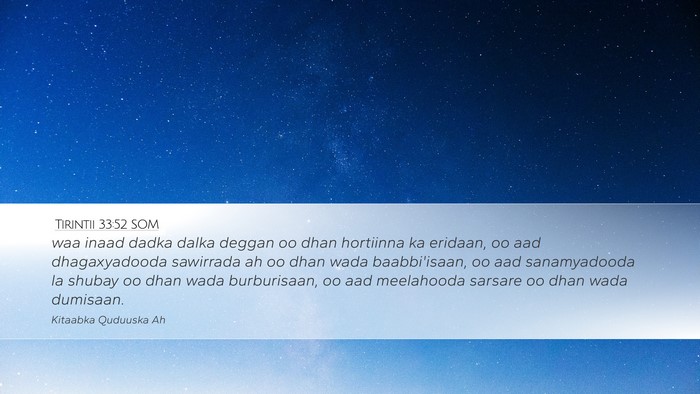 Tirintii 33:52 SOM Bible Verse Image