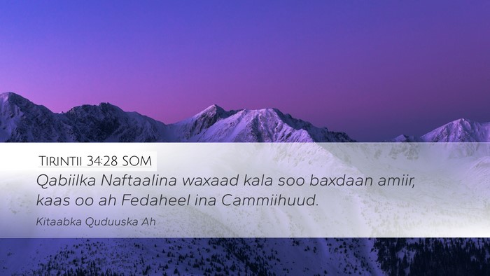 Tirintii 34:28 SOM Desktop Wallpaper - Qabiilka Naftaalina waxaad kala soo baxdaan - Desktop Bible Verse Wallpaper