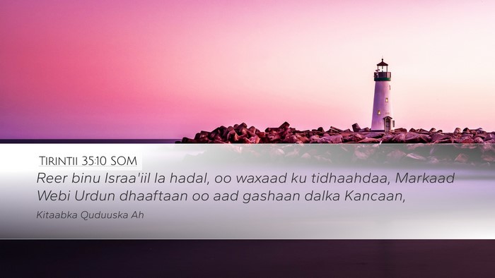 Tirintii 35:10 SOM Desktop Wallpaper - Reer binu Israa'iil la hadal, oo waxaad ku - Desktop Bible Verse Wallpaper