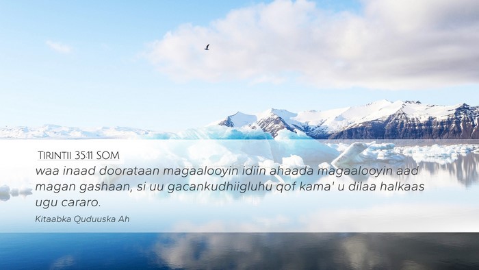 Tirintii 35:11 SOM Bible Verse Image