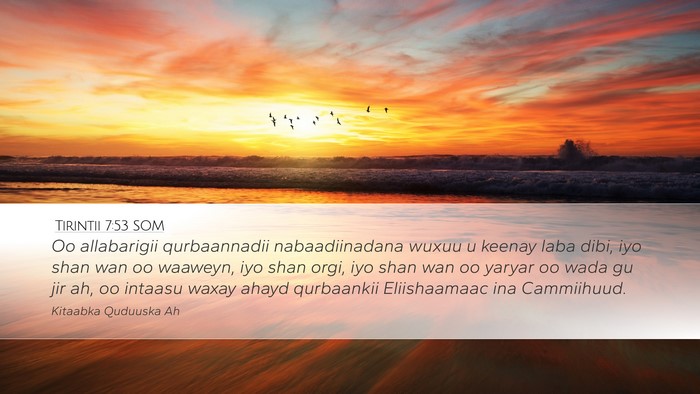 Tirintii 7:53 SOM Bible Verse Image