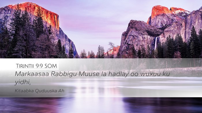 Tirintii 9:9 SOM Desktop Wallpaper - Markaasaa Rabbigu Muuse la hadlay oo wuxuu ku - Desktop Bible Verse Wallpaper