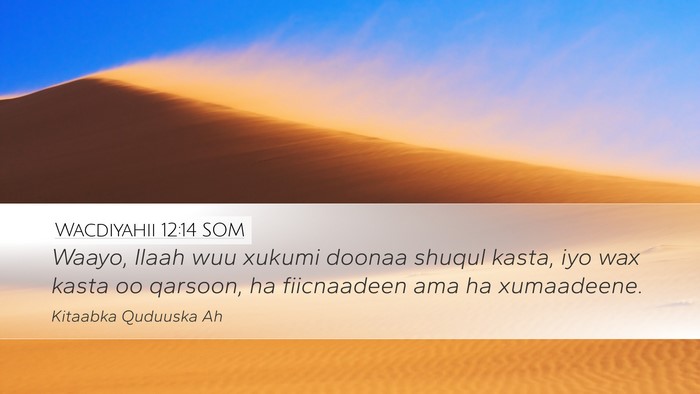 Wacdiyahii 12:14 SOM Bible Verse Image