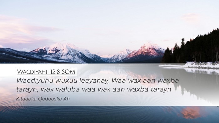 Wacdiyahii 12:8 SOM Bible Verse Image