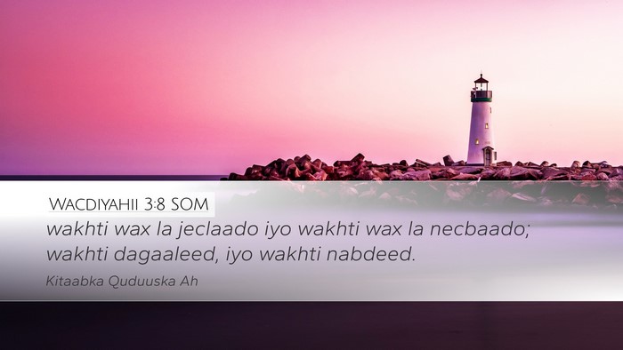 Wacdiyahii 3:8 SOM Desktop Wallpaper - wakhti wax la jeclaado iyo wakhti wax la - Desktop Bible Verse Wallpaper