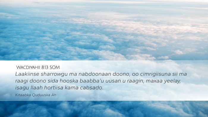 Wacdiyahii 8:13 SOM Bible Verse Image