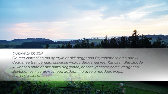 Xaakinnada 1:33 SOM Bible Verse Image