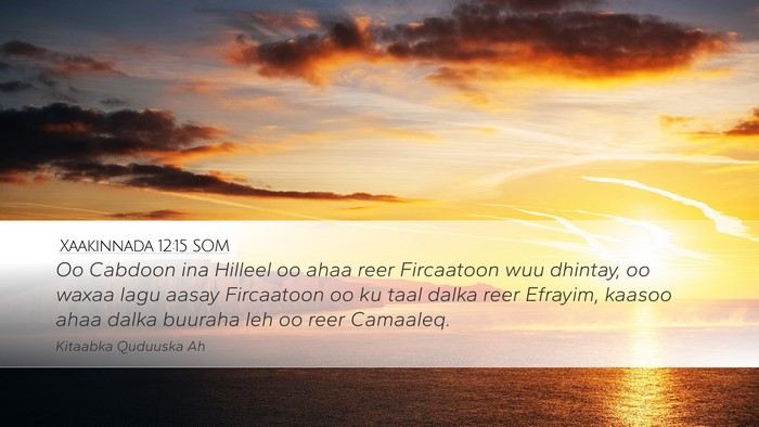 Xaakinnada 12:15 SOM Bible Verse Image