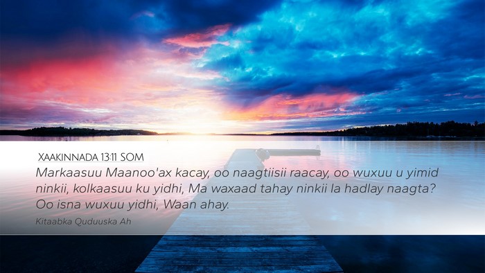 Xaakinnada 13:11 SOM Bible Verse Image