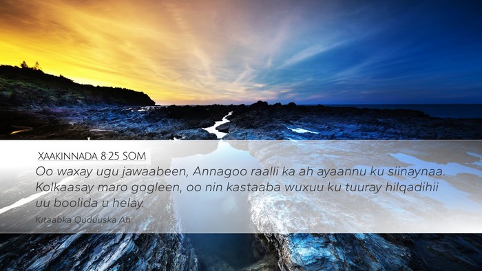 Xaakinnada 8:25 SOM Desktop Wallpaper - Oo waxay ugu jawaabeen, Annagoo raalli ka ah - Desktop Bible Verse Wallpaper