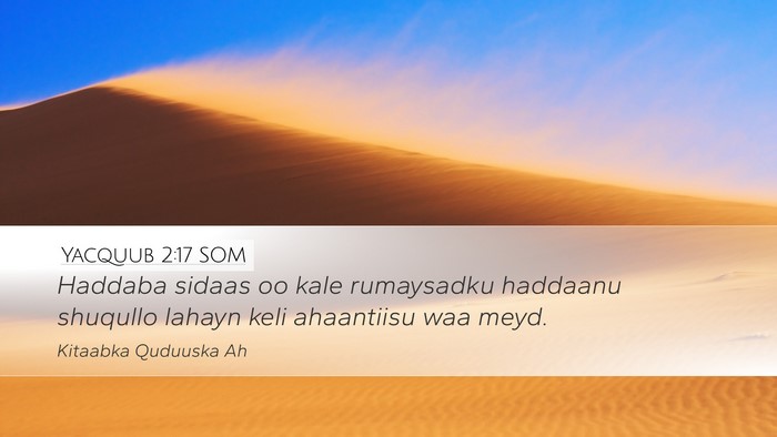 Yacquub 2:17 SOM Bible Verse Image