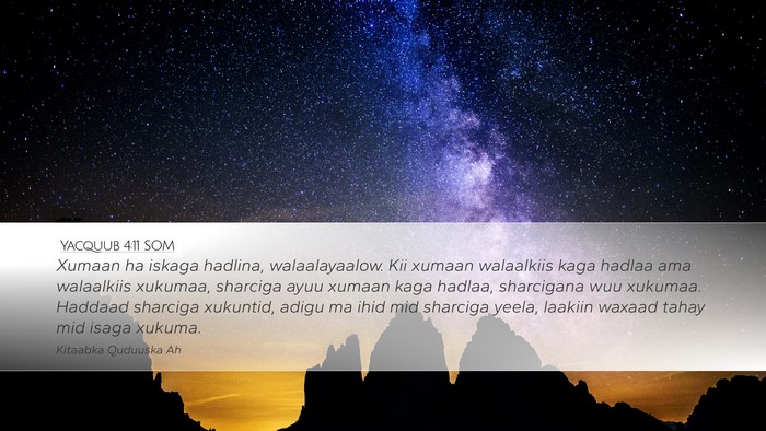 Yacquub 4:11 SOM Bible Verse Image