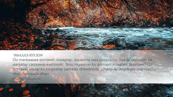 Yashuuca 10:13 SOM Bible Verse Image