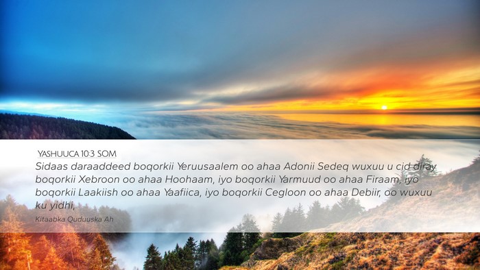 Yashuuca 10:3 SOM Bible Verse Image