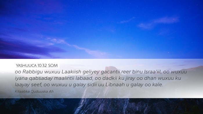 Yashuuca 10:32 SOM Bible Verse Image