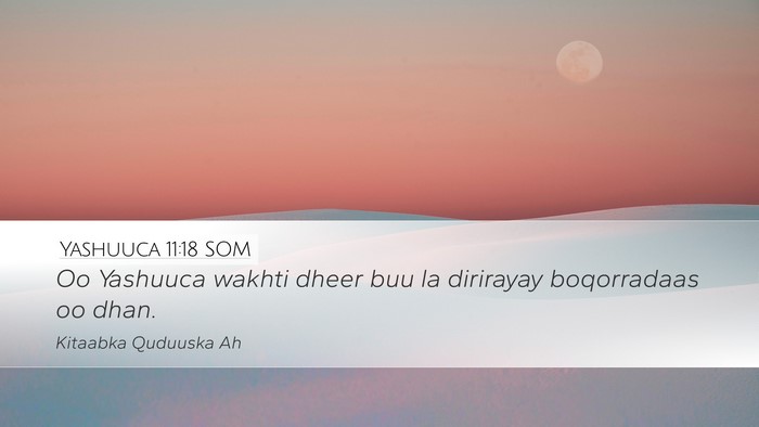Yashuuca 11:18 SOM Desktop Wallpaper - Oo Yashuuca wakhti dheer buu la dirirayay - Desktop Bible Verse Wallpaper