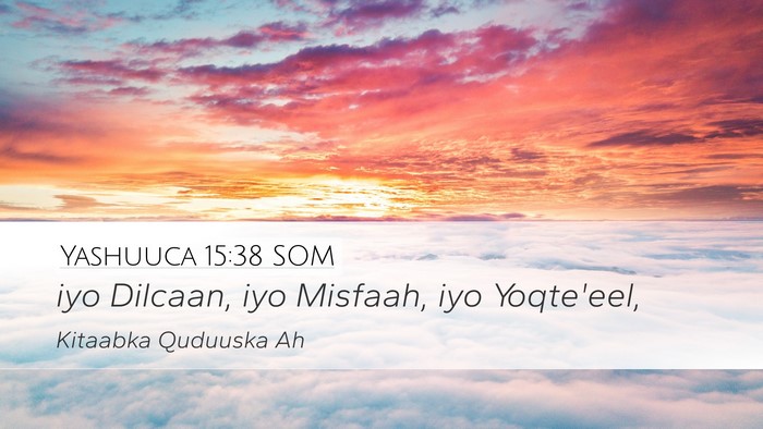 Yashuuca 15:38 SOM Desktop Wallpaper - iyo Dilcaan, iyo Misfaah, iyo - Desktop Bible Verse Wallpaper