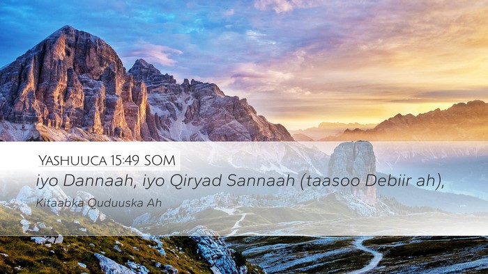 Yashuuca 15:49 SOM Bible Verse Image