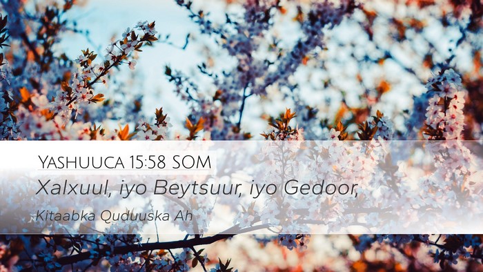 Yashuuca 15:58 SOM Desktop Wallpaper - Xalxuul, iyo Beytsuur, iyo - Desktop Bible Verse Wallpaper