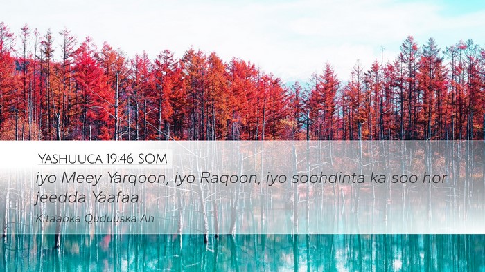 Yashuuca 19:46 SOM Desktop Wallpaper - iyo Meey Yarqoon, iyo Raqoon, iyo soohdinta ka - Desktop Bible Verse Wallpaper