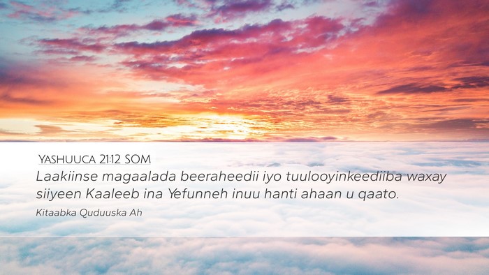 Yashuuca 21:12 SOM Desktop Wallpaper - Laakiinse magaalada beeraheedii iyo - Desktop Bible Verse Wallpaper