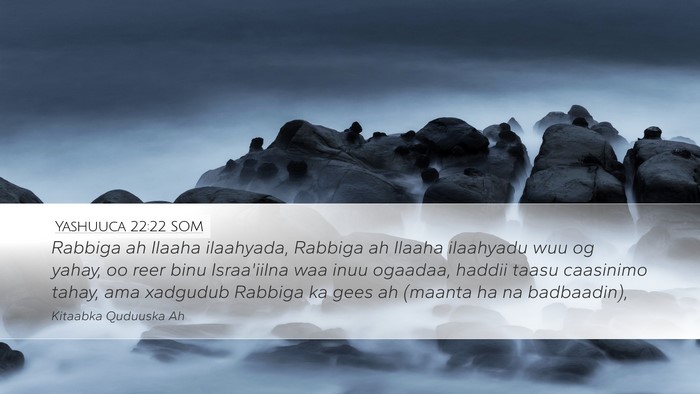 Yashuuca 22:22 SOM Bible Verse Image