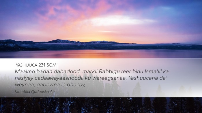 Yashuuca 23:1 SOM Bible Verse Image