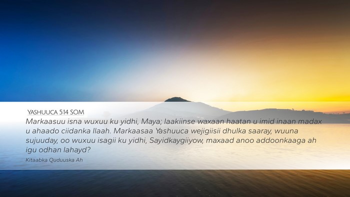 Yashuuca 5:14 SOM Bible Verse Image