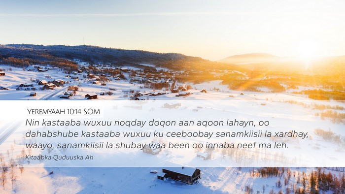 Yeremyaah 10:14 SOM Bible Verse Image