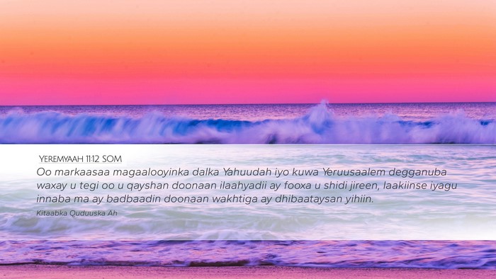 Yeremyaah 11:12 SOM Desktop Wallpaper - Oo markaasaa magaalooyinka dalka Yahuudah iyo - Desktop Bible Verse Wallpaper