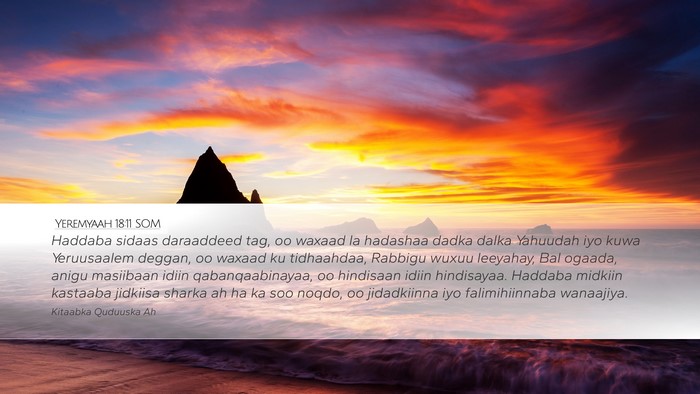 Yeremyaah 18:11 SOM Bible Verse Image