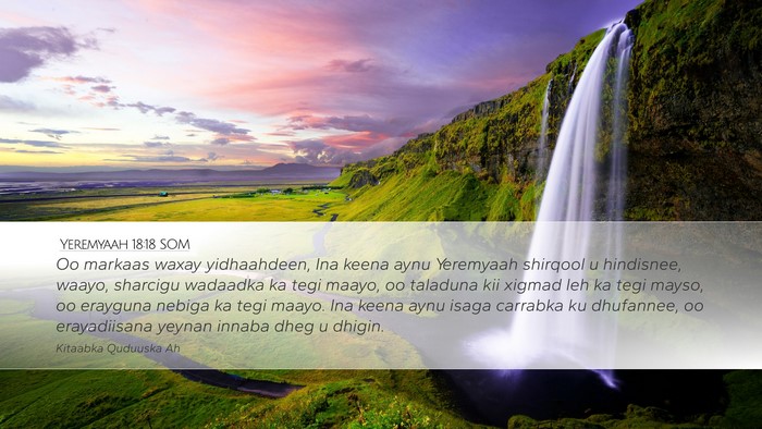 Yeremyaah 18:18 SOM Bible Verse Image