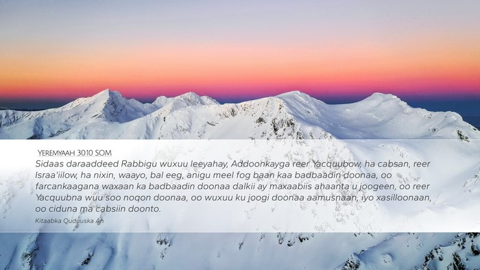Yeremyaah 30:10 SOM Bible Verse Image