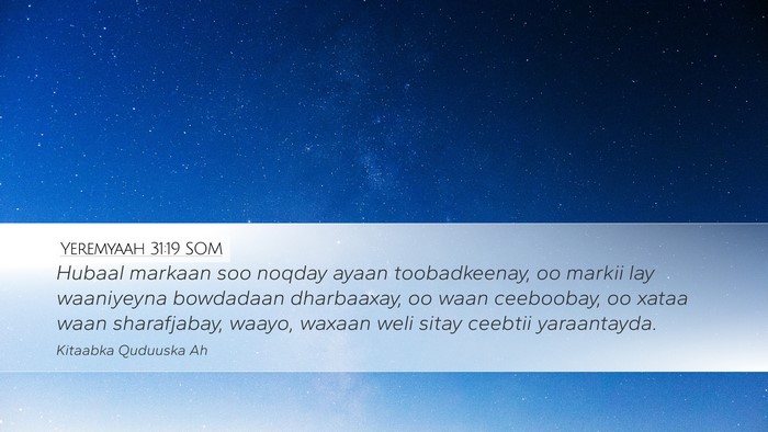 Yeremyaah 31:19 SOM Bible Verse Image