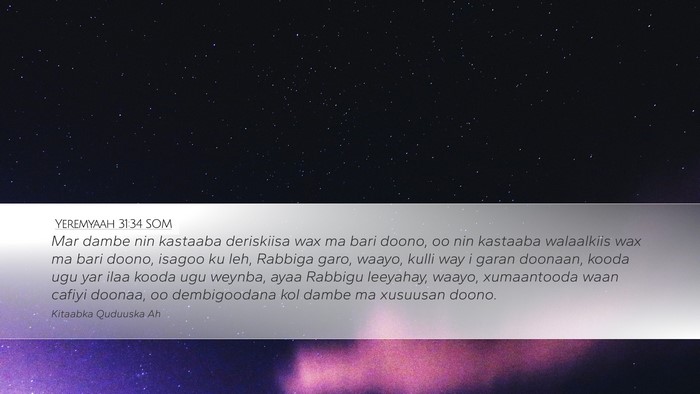 Yeremyaah 31:34 SOM Bible Verse Image