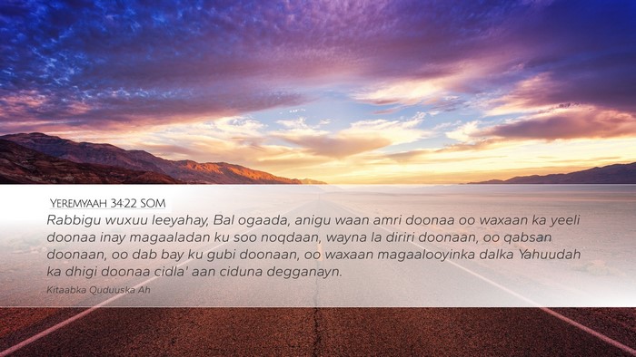 Yeremyaah 34:22 SOM Bible Verse Image