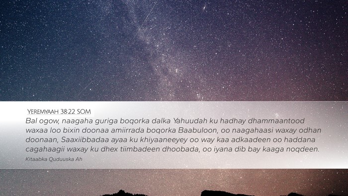 Yeremyaah 38:22 SOM Bible Verse Image