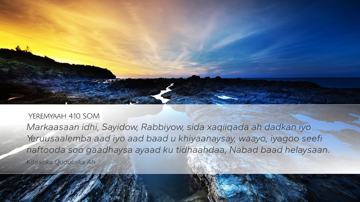 Yeremyaah 4:10 SOM Bible Verse Image