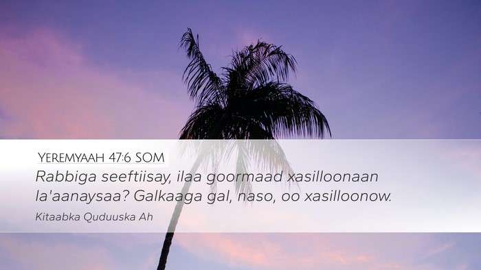 Yeremyaah 47:6 SOM Bible Verse Image