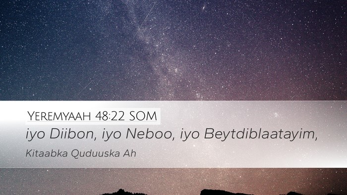 Yeremyaah 48:22 SOM Bible Verse Image